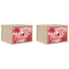 vidaXL Vegghengt nattbord AACHEN 2 stk. Sonoma eik 36 x 33 x 25 cm