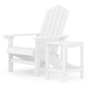 vidaXL Adirondack hagestol med bord HDPE hvit
