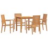 vidaXL Hagespisegruppe 5 deler heltre teak