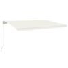vidaXL Manuell uttrekkbar markise 500x350 cm kremhvit