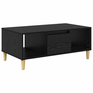 vidaXL Kaffebord med skuff Svart Eik 90 x 50 x 26.5 cm Konstruert tre