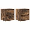 vidaXL Veggmonterte nattbord 2 stk r&oslash;kt eik 38x34x40 cm