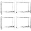 vidaXL Dekkstativer 2 lag 4 stk s&oslash;lv 110x40x110 cm st&aring;l