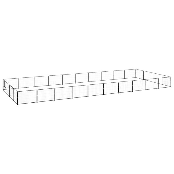 vidaXL Hundeg&aring;rd svart 40 m&sup2; st&aring;l