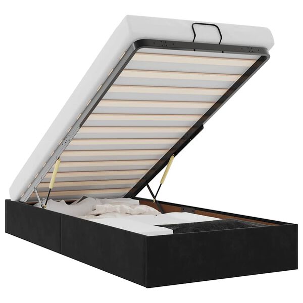 vidaXL Ottoman sengeramme uten madrass svart enkelt fløyel