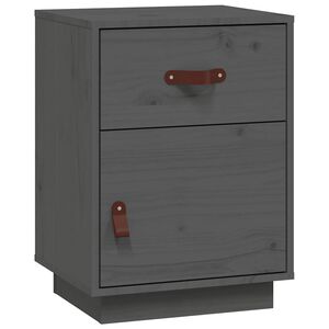 vidaXL Nattbord 2 stk gr&aring; 40x34x55 cm heltre furu