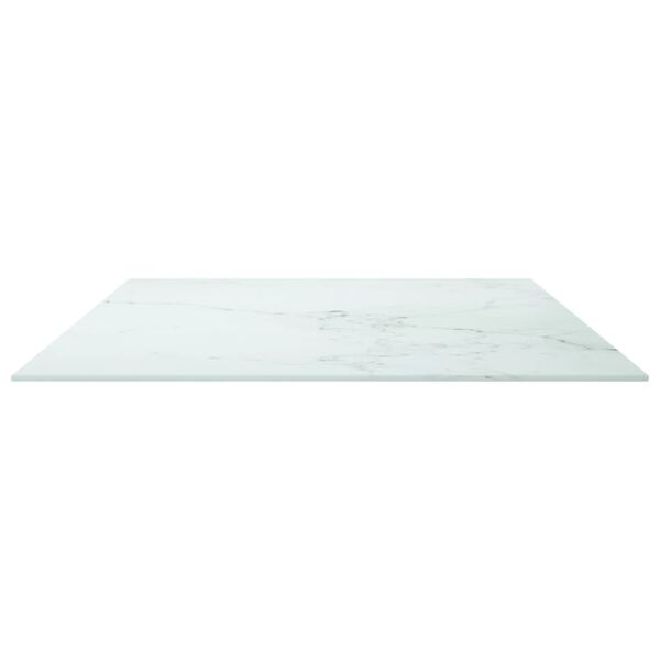 vidaXL Bordplate hvit 100x62 cm 8 mm herdet glass med marmor design