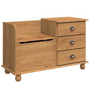 vidaXL Oppbevaringsbenk ASKIM Brun 100 x 39 x 62 cm Massiv furu