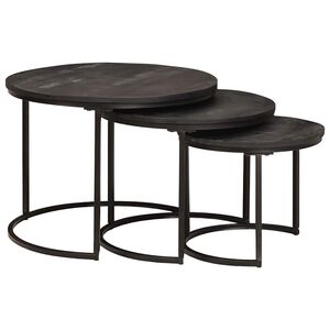 vidaXL Nestende Kaffebord 3 stk. Svart 54 x 54 x 40 cm