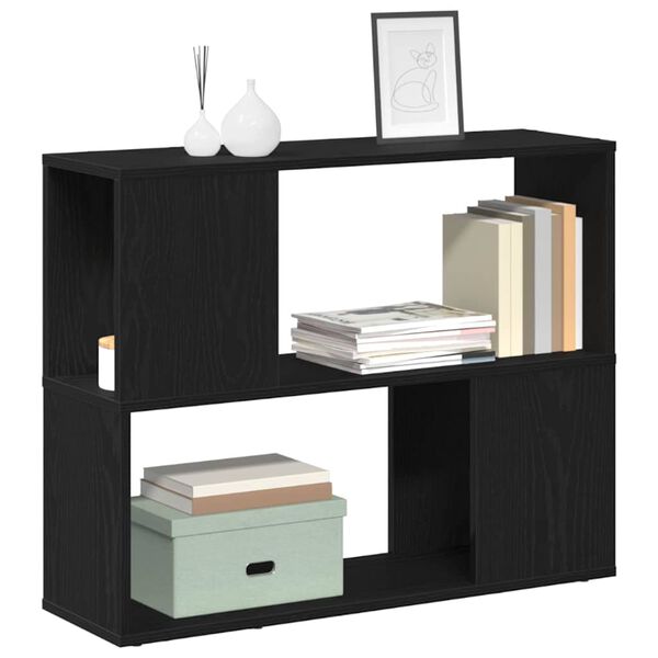 vidaXL TV-benksett Svart Eik 80 x 24 x 63 cm Konstruert tre