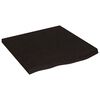vidaXL Bordplate m&oslash;rkebrun 60x60x(2-4) cm behandlet heltre eik