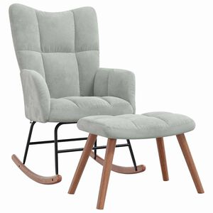 vidaXL Vippestol med fotst&oslash;tte Lysegr&aring; 78 x 61 x 98 cm Fl&oslash;yel