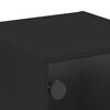 vidaXL Nattskap med glassd&oslash;rer svart 35x37x35 cm