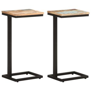 vidaXL Sidebord 2 stk 31,5x24,5x64,5 cm gjenvunnet heltre