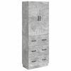 vidaXL Skapsett 2 pcs Betonggr&aring; 66 x 34,5 x 87 cm Konstruert tre