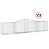 vidaXL Gabionkurver buede 3 stk 400x50x80/100 cm galvanisert jern
