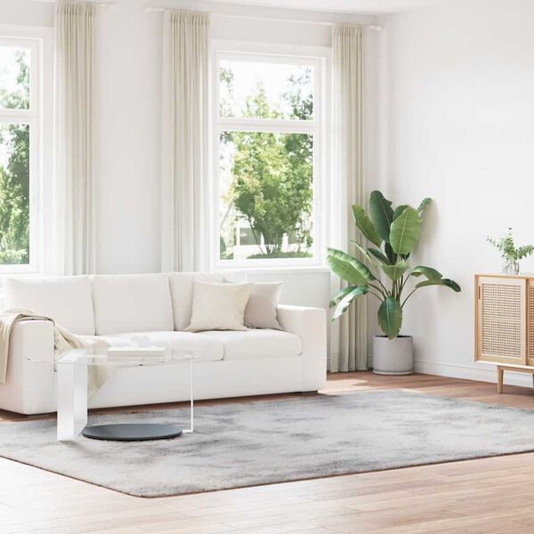 vidaXL Flossteppe med lang luv NAVARRA sølvgrå 240x340 cm polyester