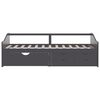 vidaXL Sengeramme 3 seter med skuffer heltre furu 90x200 cm grå