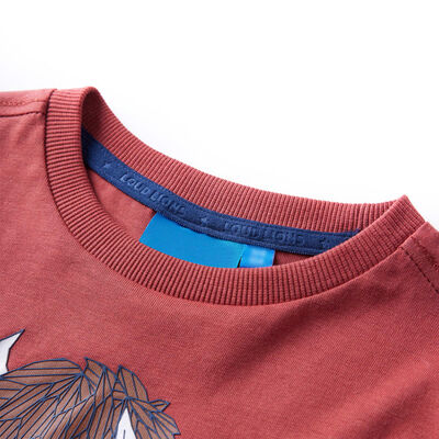 T-skjorte for barn med lange ermer brent rød 92