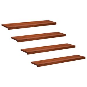 vidaXL Trappetrinn 4 stk. 120 x 30 x 2 cm Brun Massiv b&oslash;ketre