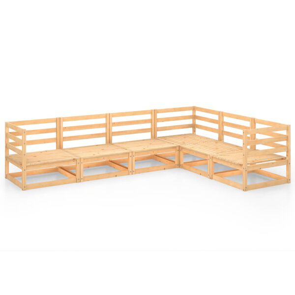 vidaXL Hagesofagruppe 6 deler heltre furu