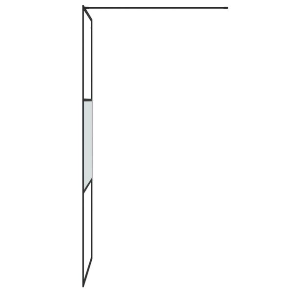 vidaXL Dusjvegg svart 80x195 cm halvfrostet ESG-glass