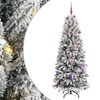 vidaXL Kunstig juletre Hvit 180 cm PVC og plast og st&aring;l og PE