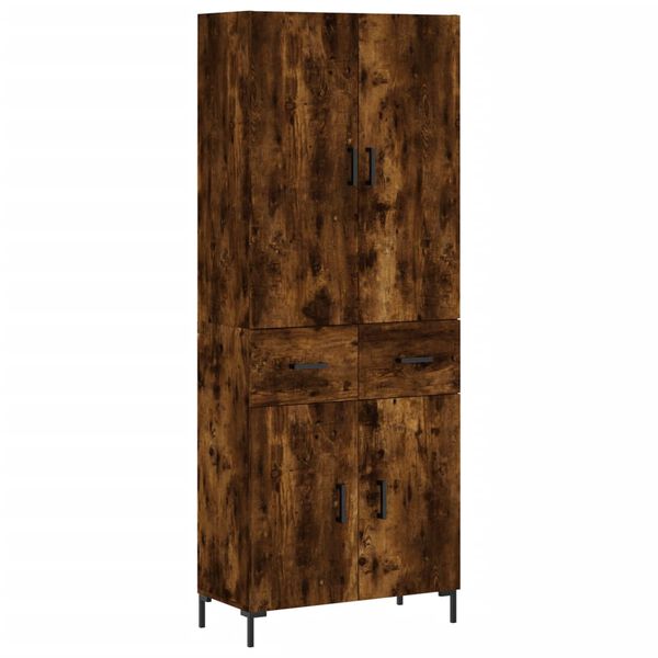 vidaXL Highboard r&oslash;kt eik 69,5x34x180 cm konstruert tre
