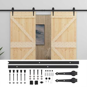 vidaXL Skyved&oslash;r 2 pcs Naturlig og svart Heltre furu