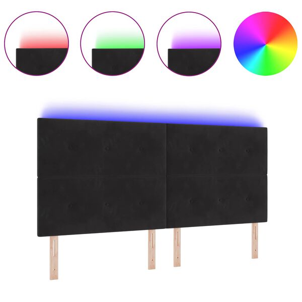 vidaXL LED Hodegavl med LED -stripelys Svart 200 cm Polyester