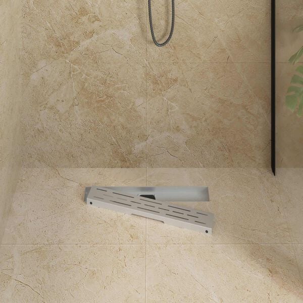 vidaXL Dusjavl&oslash;p Glasslokk med 360&deg; Siphon s&oslash;lv 50 cm