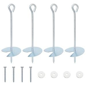 vidaXL Jordanker 4 pcs S&oslash;lv &Oslash;10 x 30 cm Galvanisert metall