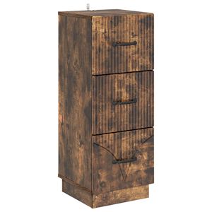 vidaXL Skuffeskap R&oslash;kt Eik 33 x 34,5 x 87 cm Konstruert tre