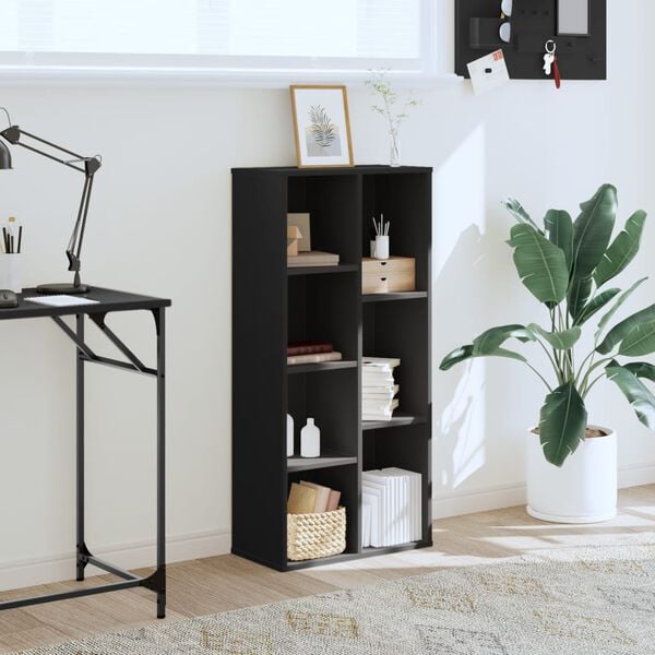 vidaXL Bokhylle svart 50x25x105 cm konstruert tre