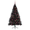 vidaXL Kunstig Forh&aring;ndsopplyst Juletre med 300 LED Svart 180 cm PVC