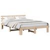 vidaXL Sengestamme med hodegjerde Naturlig 140 x 200 cm Massiv furu