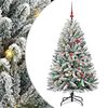 vidaXL Kunstig juletre 150 cm 150 LED-lys Varmhvit PVC og st&aring;l
