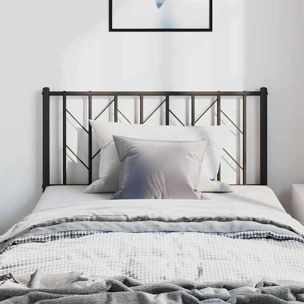 vidaXL Sengegavl i metall svart 100 cm