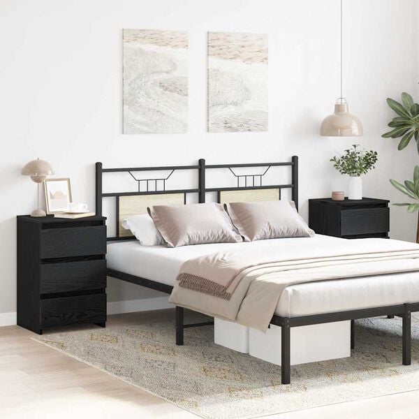 vidaXL Nattbordskap 2 pcs Svart Eik 40 x 35 x 62,5 cm Konstruert tre