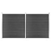 vidaXL Gjerdepanelsett WPC 353x186 cm svart
