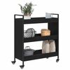 vidaXL Kjøkkenvogn Svart Eik 70 x 30 x 82 cm Konstruert tre