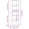 vidaXL Bokhylle sonoma eik 60x30x189 cm konstruert tre