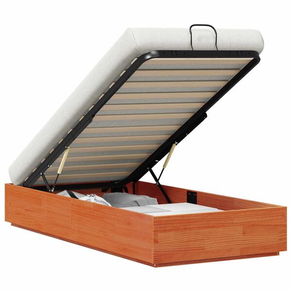 vidaXL Ottoman sengeramme med lagring VoksBrun 80 x 200 cm Massiv furu