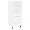vidaXL Highboard hvit 34,5x34x180 cm konstruert tre