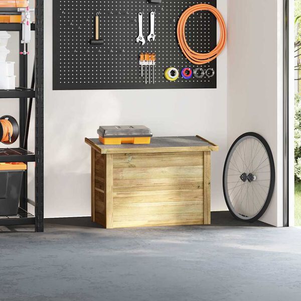 vidaXL Lagringsboks Naturlig 80 x 44,5 x 57,5 cm Impregnert furu