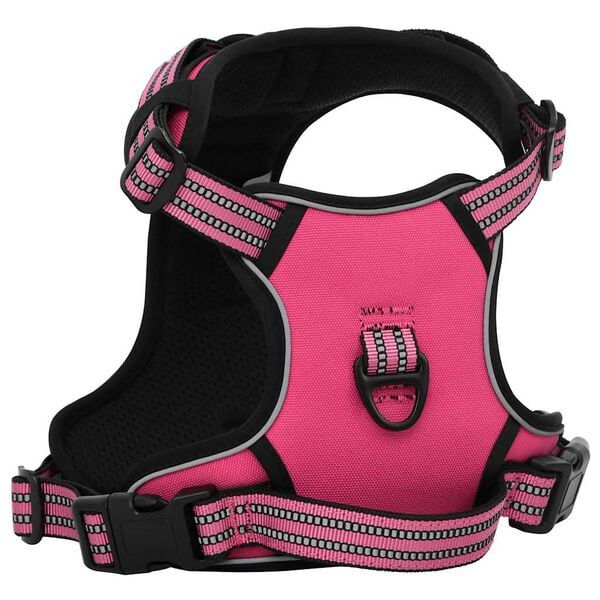 vidaXL Hundesele med reflekterende striper justerbar rosa L