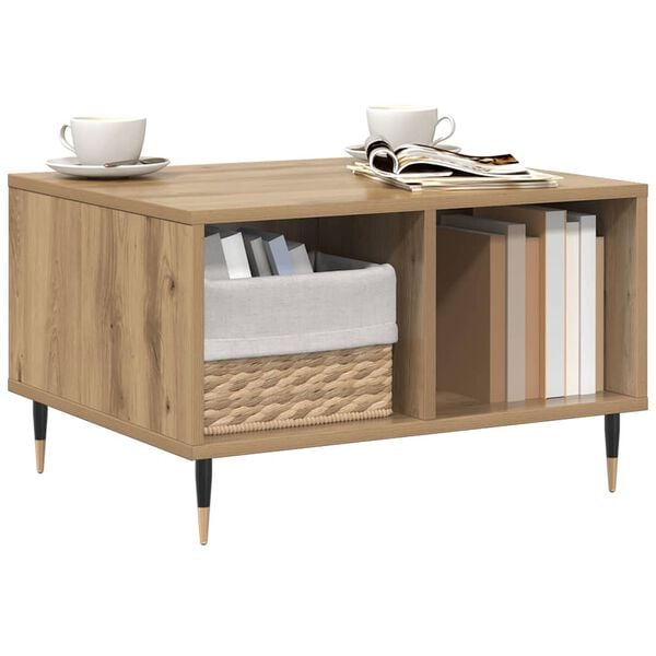 vidaXL Salongbord artisan eik 60x50x36,5 cm konstruert tre