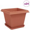 vidaXL Plantepotter 24 pcs Klinker R&oslash;d 33 x 33 x 26 cm Plast
