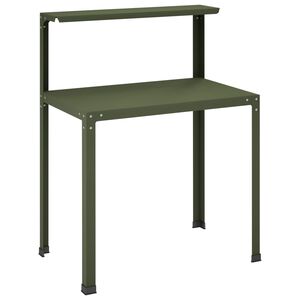 vidaXL Plantebord 100 x 50 x 104 cm Pulverlakkert st&aring;l Olivengr&oslash;nn