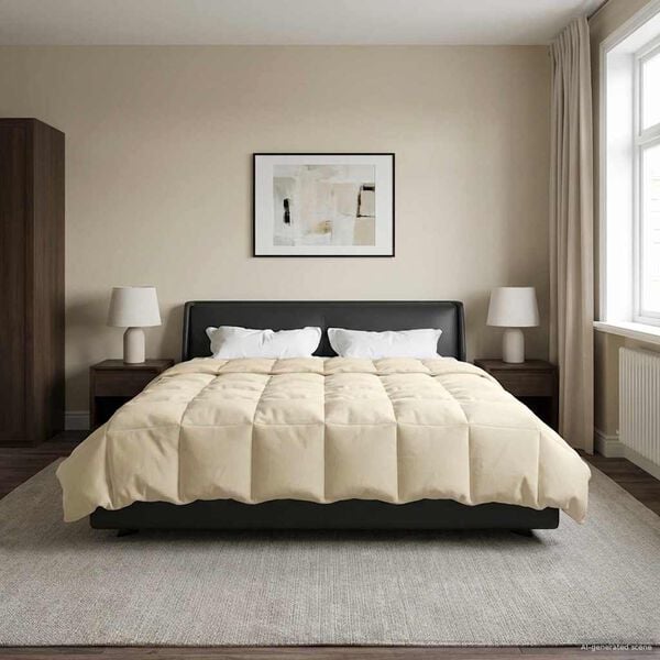 vidaXL Vinter Dynen Quilted Krem 220 x 240 cm Mikrofiber